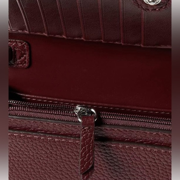 MICHAEL KORS Charm Small Phone Crossbody Bag Berry Red AUTHENTIC Minor Defect - Picture 3 of 14